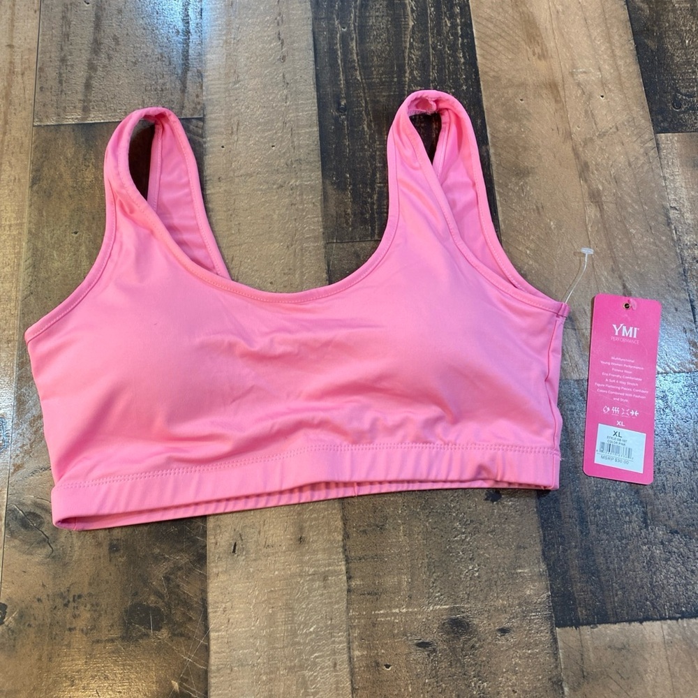 YMI Women's Performance Pink Sport Bra Size XL‎